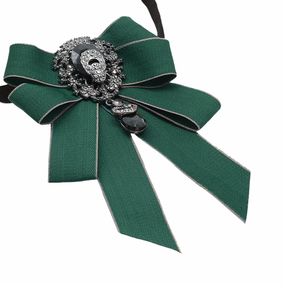 1168 Bow Ties Bowties with Stiff Ribbon Rhinestone Neck Bow Tie for Stage
